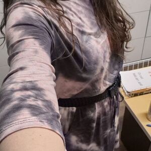 ♡ 3/$16 ♡ Tie-Dye Long Sleeve GREY PINK Work Dress Sz Xl